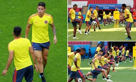 James Rodriguez và dàn sao Colombia căng thẳng trước giờ G