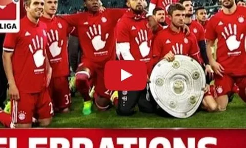 Khoảnh khắc Bayern Munich ăn mừng ngôi vô địch Bundesliga