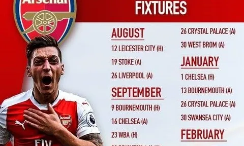 Lịch thi đấu của từng CLB Premier League mùa 2017/18 (Phần 1)