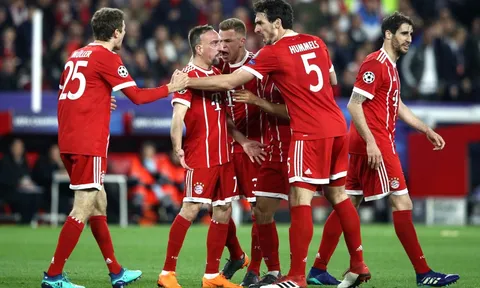 Lội ngược dòng tại Sanchez Pizjuan, Bayern đặt một chân vào bán kết
