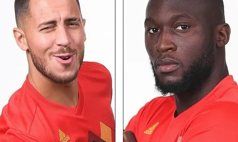 Lukaku tạo dáng cực ngầu bên cạnh Hazard