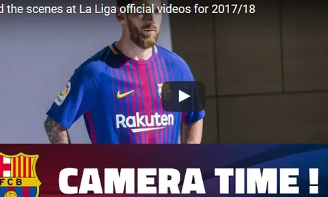 Messi và đồng đội rạng ngời trong buổi quay hình cho mùa giải mới