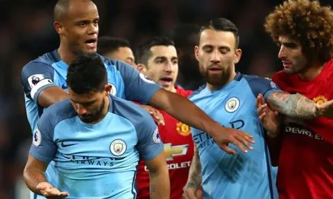 Mourinho tố Aguero ăn vạ khiến Fellaini bị thẻ đỏ