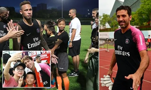 Neymar, Buffon làm lu mờ các đồng đội ở buổi tập của PSG