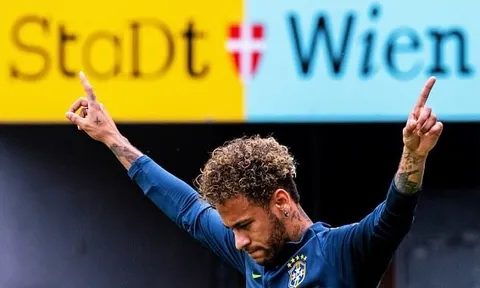 Neymar tập ăn mừng, sẵn sàng nổ súng tại World Cup