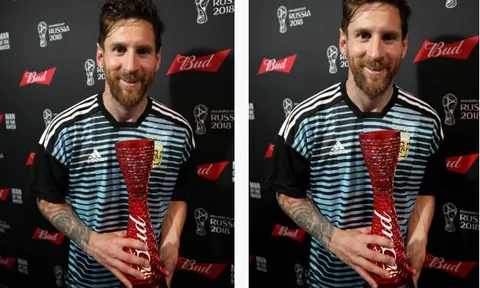 Nhận giải cầu thủ xuất sắc, Messi cuối cùng cũng đã cười