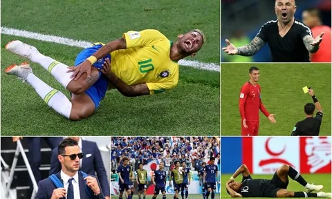Những khoảnh khắc xấu xí tại World Cup 2018: Ronaldo đánh nguội; Neymar, Mbappe ăn vạ