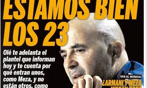 NÓNG: Báo Olé tiết lộ danh sách 23 tuyển thủ Argentina dự World Cup 2018