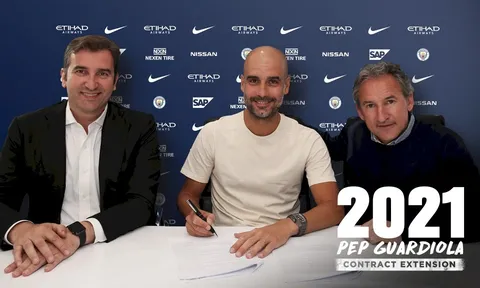 Chính thức: Pep Guardiola gia hạn hợp đồng với Manchester City đến 2021