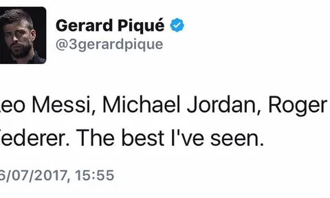 Pique bị fan của Ronaldo 'khủng bố' vì chúc mừng... Federer