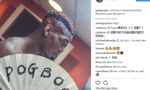 Pogba ra mắt kiểu tóc mới đậm chất Trung Quốc