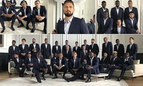 Pogba và dàn sao tuyển Pháp diện vest lịch lãm cực chất