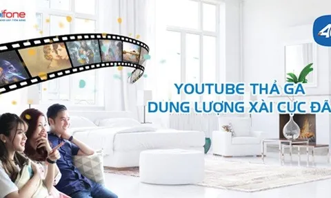 Xem phim, bóng đá trên Youtube và FPT Play chỉ với 65.000 đồng/tháng cùng 4G MobiFone