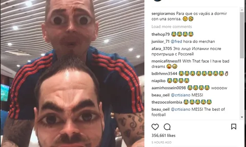 Ramos làm fan 'chết đứng' với ảnh chúc ngủ ngon