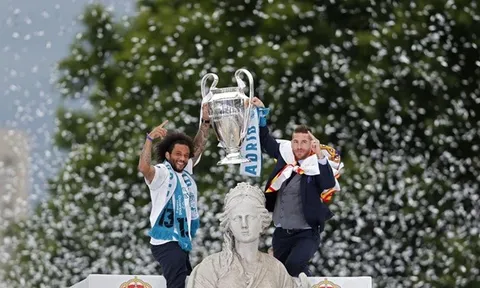 Chùm ảnh: Các cầu thủ Real Madrid ăn mừng chức vô địch Champions League