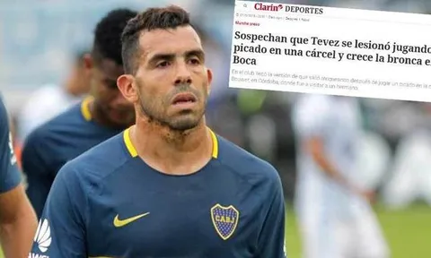 Carlos Tevez chấn thương khi dự trận đấu trong nhà tù