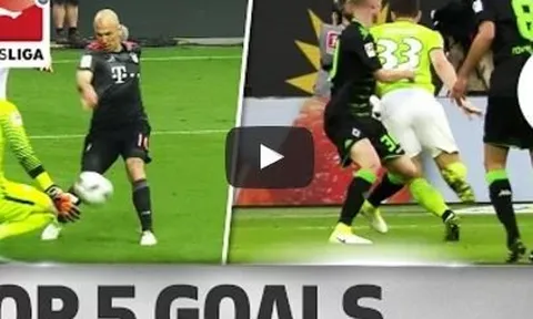 Robben, Alaba, Gomez và những bàn thắng đẹp nhất vòng 33 Bundesliga