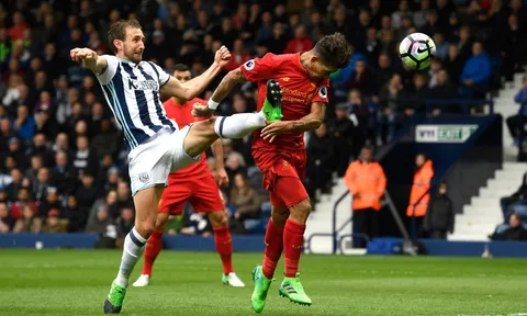 Roberto Firmino mở tỷ số 1-0 cho Liverpool (West Bromwich Albion vs Liverpool)