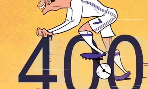 Biếm họa Ronaldo đạp xe lập kỷ lục ở Real