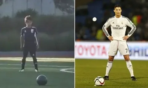 Con trai CR7 lập hat-trick thu hút 1 triệu lượt thích