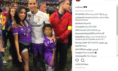 Ronaldo và 10 bức ảnh được thả tim nhiều nhất trên Instagram
