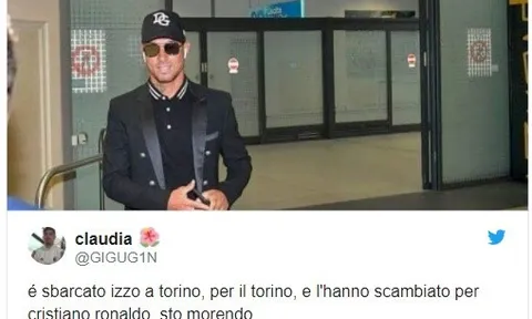 Fan tưởng nhầm Ronaldo đã tới sân bay Italy