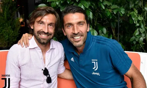 Sang Mỹ, Buffon cười toe toét khi tái ngộ Pirlo