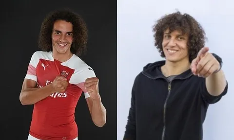 Tân binh Arsenal trông giống David Luiz y đúc trên sân tập