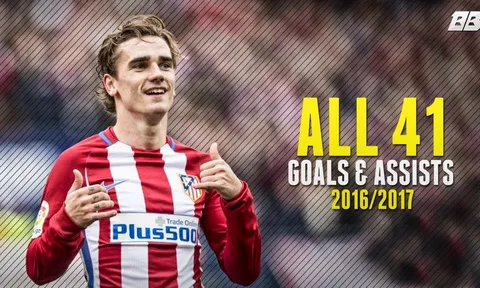 Tất cả 41 bàn thắng, kiến tạo của Antoine Griezmann mùa này