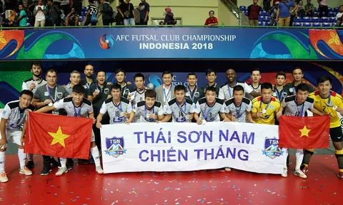 CLB Thái Sơn Nam rạng ngời nhận danh hiệu á quân futsal châu Á 2018