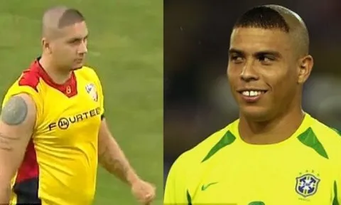 "Ronaldo béo" tái xuất trên sân cỏ với kiểu tóc huyền thoại?