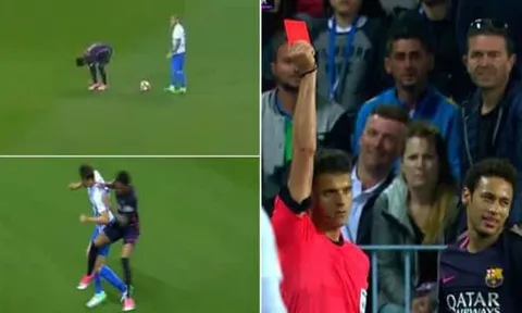 Tình huống dẫn đến chiếc thẻ đỏ của Neymar