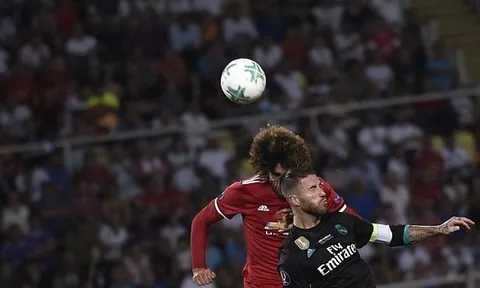 Tình huống va chạm nảy lửa giữa Ramos và Fellaini