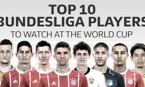 Top 10 ngôi sao Bundesliga đáng xem nhất tại World Cup 2018