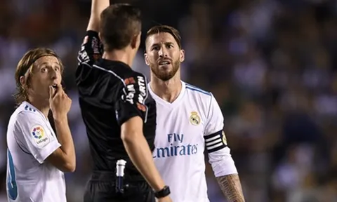Top 10 Vua thẻ đỏ trong lịch sử La Liga: Ramos san bằng kỉ lục