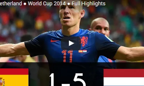 Trận cầu kinh điển: Tây Ban Nha 1-5 Hà Lan (WC 2014)
