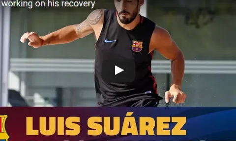 Trị chấn thương, Luis Suarez tập chạy trên sân cát