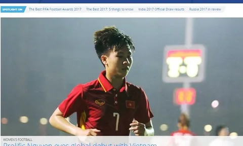 Ngôi sao tuyển nữ Việt Nam lên trang chủ FIFA