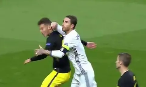 UEFA không buộc tội Sergio Ramos chơi cùi chỏ