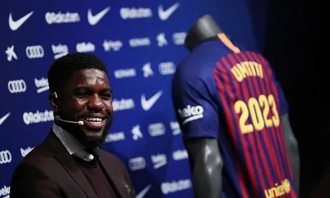 Umtiti rạng rỡ gia hạn hợp đồng, dẹp tan tin đồn tới M.U