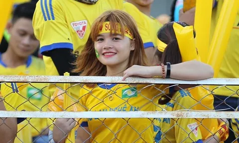 Dàn Hotgirl xứ Nghệ phủ vàng sân Thống Nhất, SLNA hoà may mắn trước chủ nhà