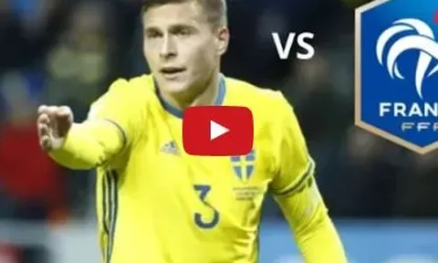 Victor Lindelof chơi rất hay trước Pháp (9/6/2017)