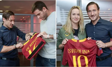 Vừa tới Rome, Del Potro đã được đích thân Totti ra đón