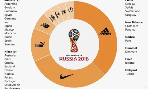 Áo đấu World Cup - Adidas và Nike thống trị, Puma sắp hết thời