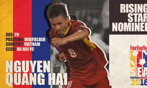 Báo châu Á đề cử Quang Hải ở hạng mục 'Cầu thủ trẻ hay nhất ĐNÁ'