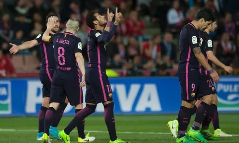 Barca dễ dàng hạ gục Granada trong ngày Neymar đạt cột mốc 100 bàn