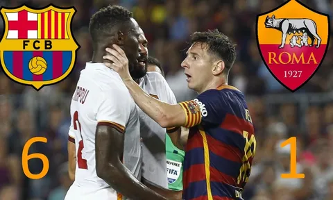 AS Roma bầm dập với Barcelona ở lần đối đầu gần nhất