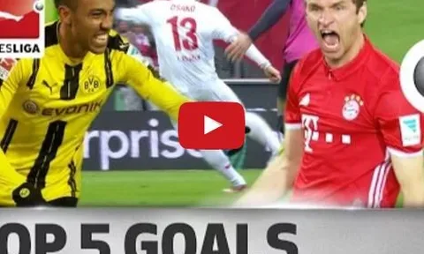 Aubameyang, Mueller và 5 bàn thắng đẹp nhất vòng 25 Bundesliga