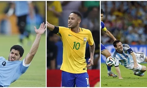 Bị phạm lỗi nhiều ở VL World Cup 2018 khu vực Nam Mỹ: Messi chẳng là gì so với Neymar