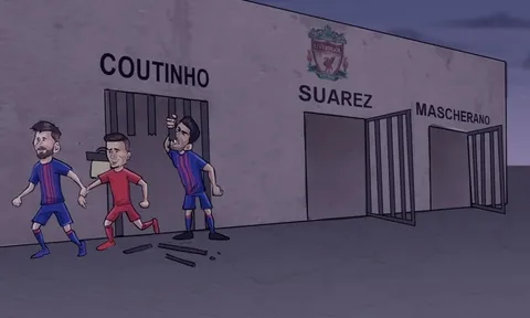 Biếm họa: Messi và Suarez giải cứu Coutinho